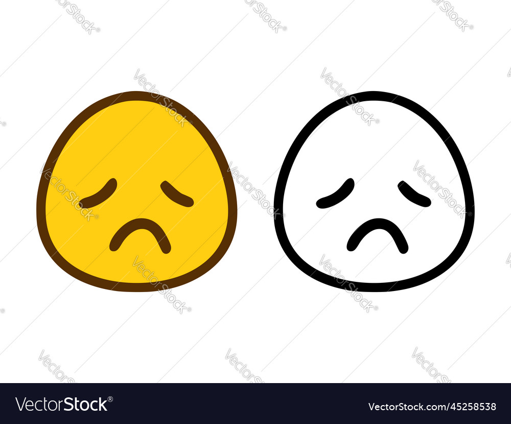 Smiley with an unhappy face in two style isolated