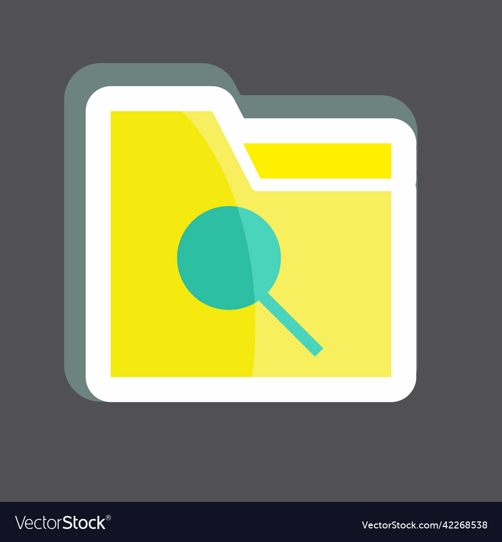 Sticker search folder suitable for user interface vector image Sticker search folder suitable for user interface