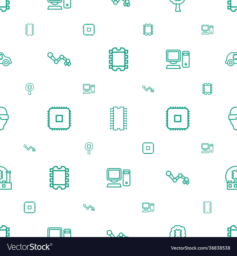 Tech icons pattern seamless white background