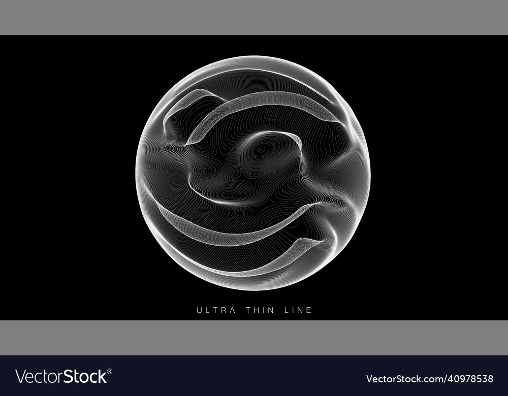 Ultra thin line fluid geometry dynamic vector image Ultra thin line fluid geometry dynamic