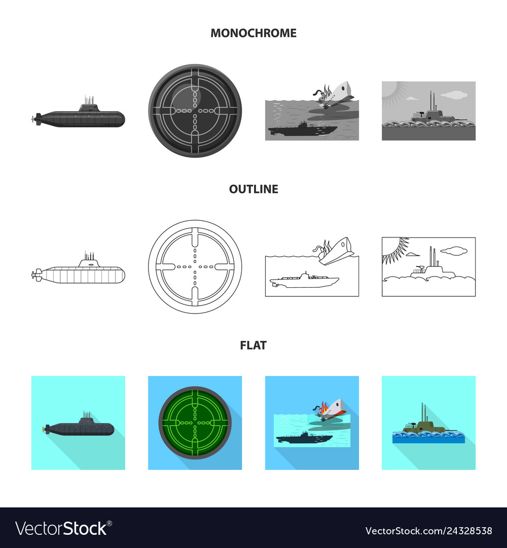 War and ship sign set