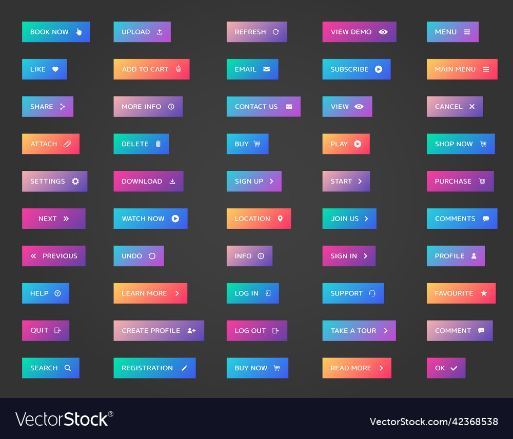 Web buttons collection ui