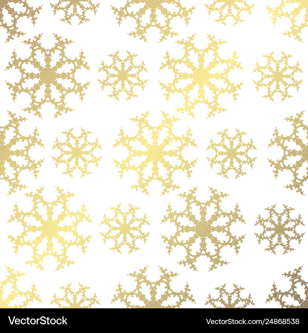 Winter golden pattern Royalty Free Vector Image
