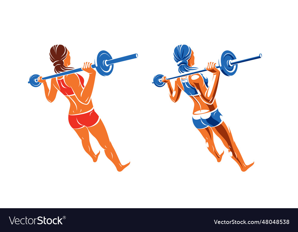 Young attractive woman with perfect muscular body Vector Image