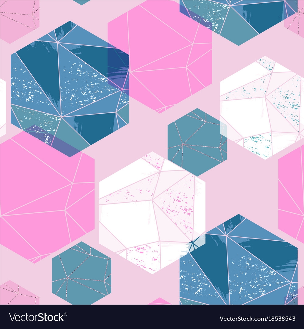 Abstract seamless pattern with crystals