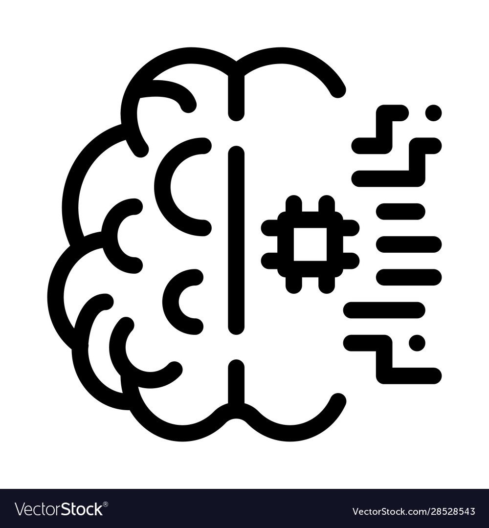 Ai brain chip icon outline Vector Image Ai brain chip icon outline