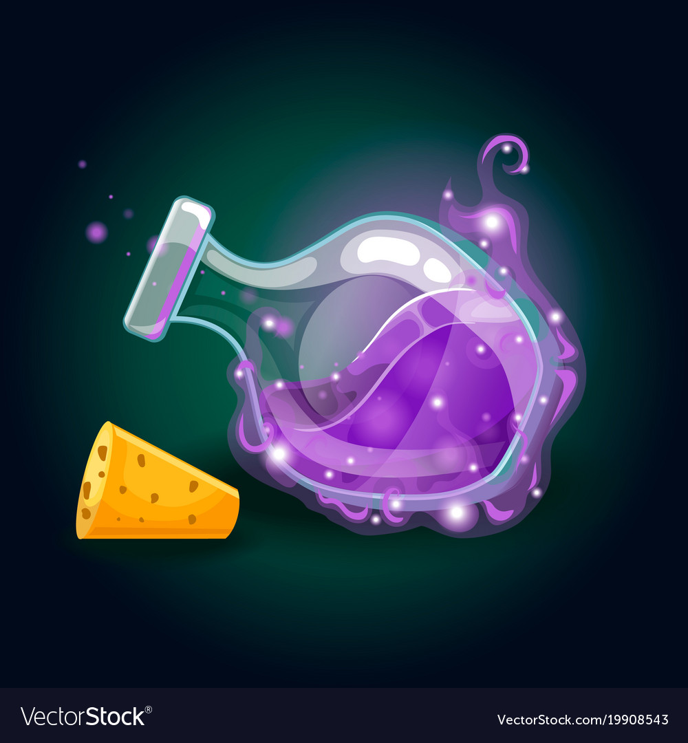 Bottle with magic smog and elixir