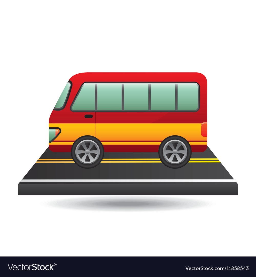 Bus transport red and yellow design Royalty Free Vector