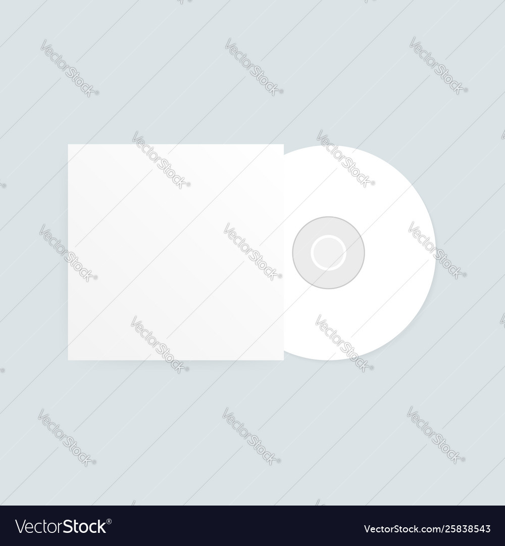 Cd-dvd compact disc and white empty paper