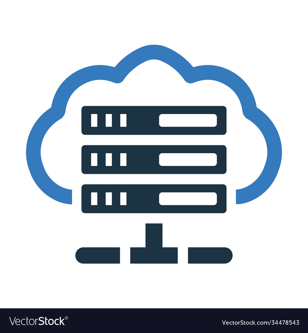 Cloud hosting server share icon graphics