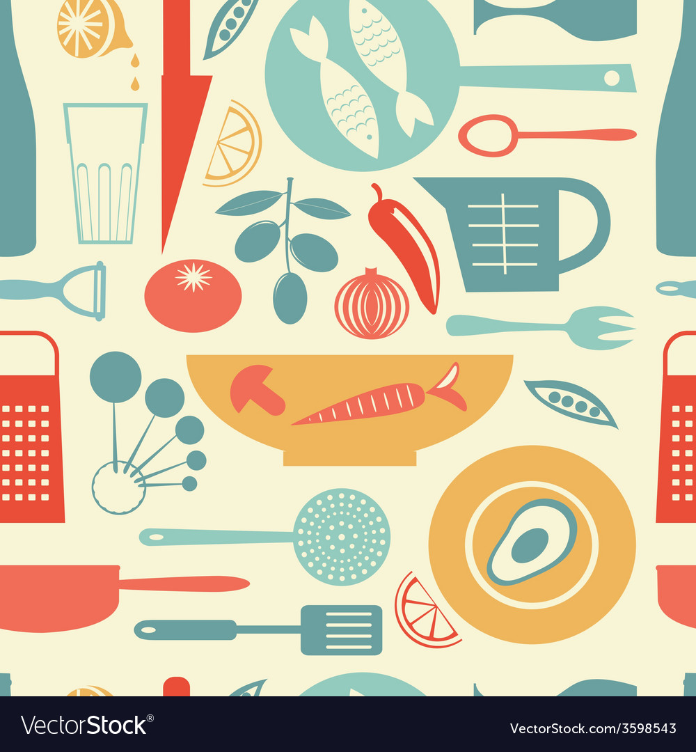 Colorful kitchen pattern