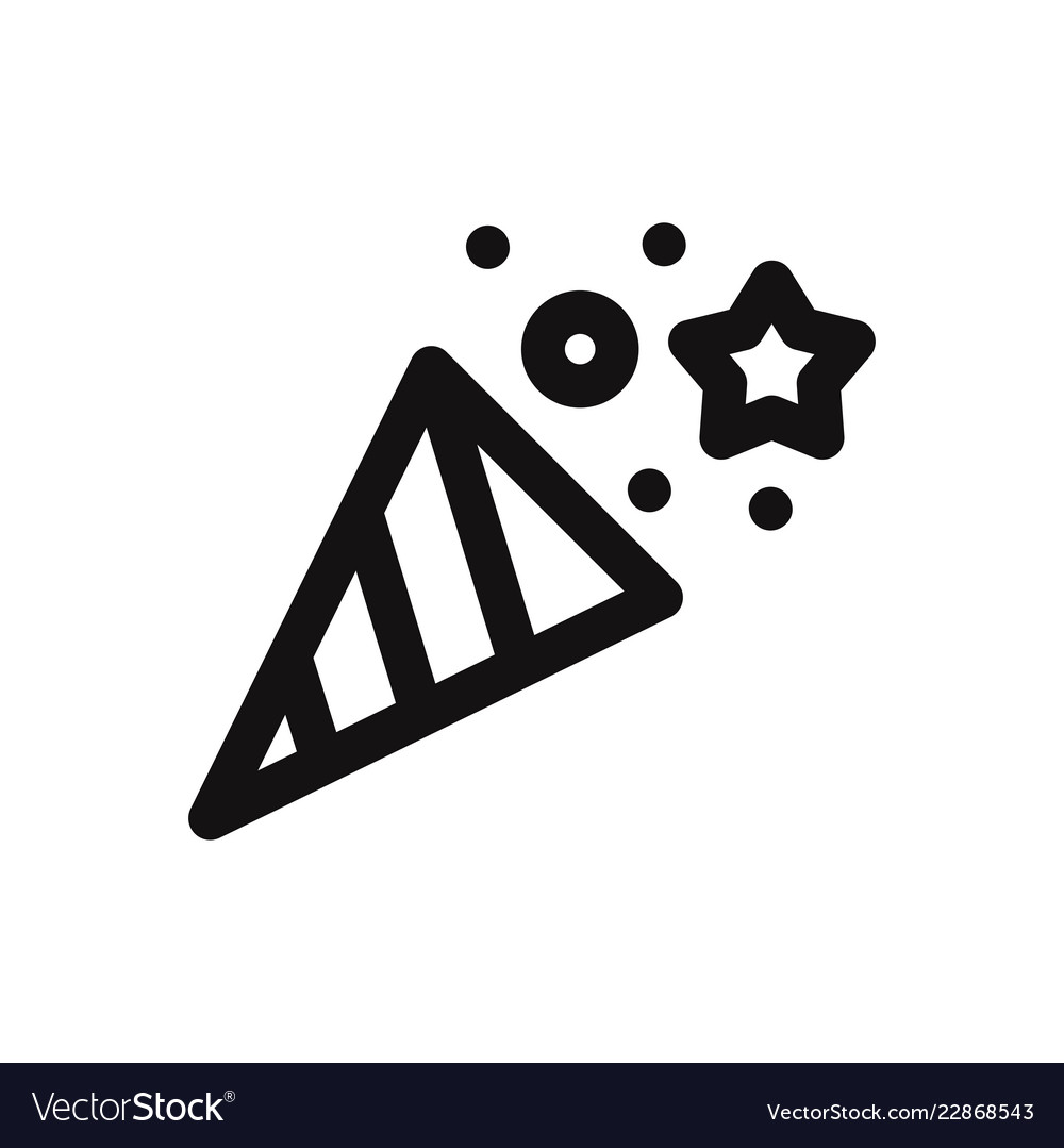 Confetti iconsurprisecelebration symbol flat sign Vector Image