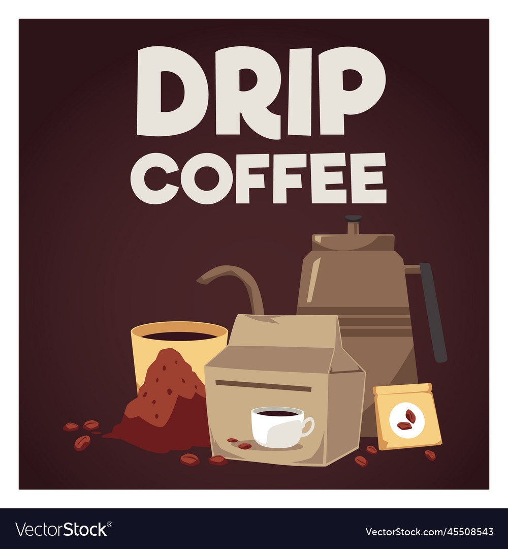 Drip Kaffeefilter packt Banner oder Kartendesign