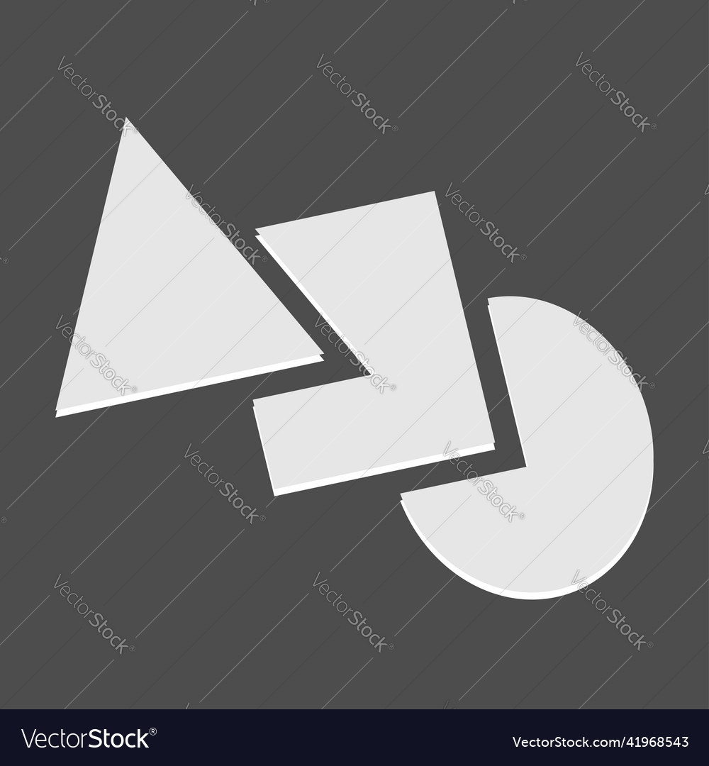 Geometric icon logo shape with overlapping circle vector image Geometric icon logo shape with overlapping circle