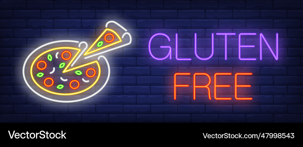Gluten free neon sign Royalty Free Vector Image