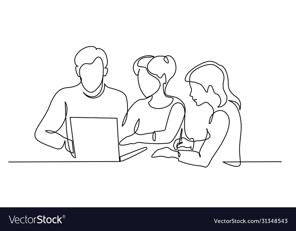 Group business people work using notebook Vector Image