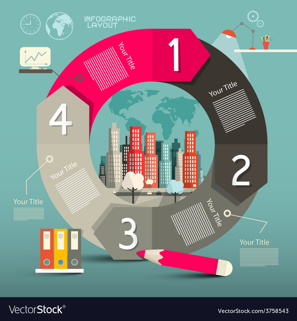 Infografikvorlage - Layout mit Stadt