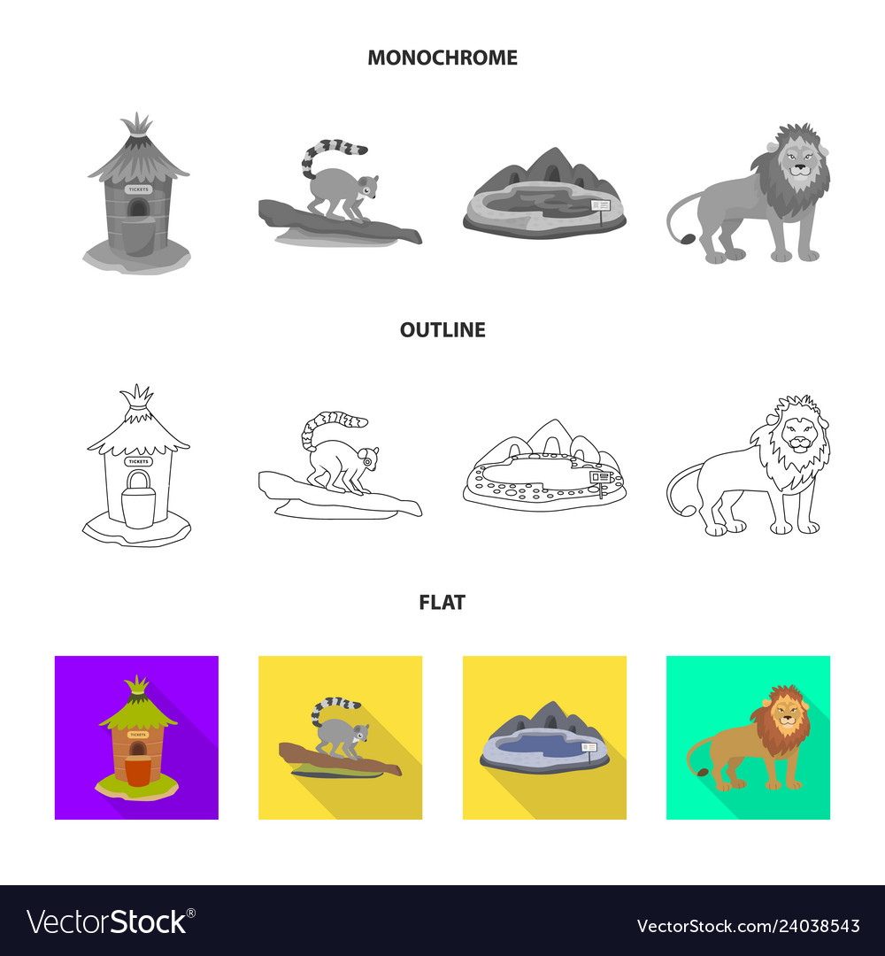 Isolated object of nature and fun sign set