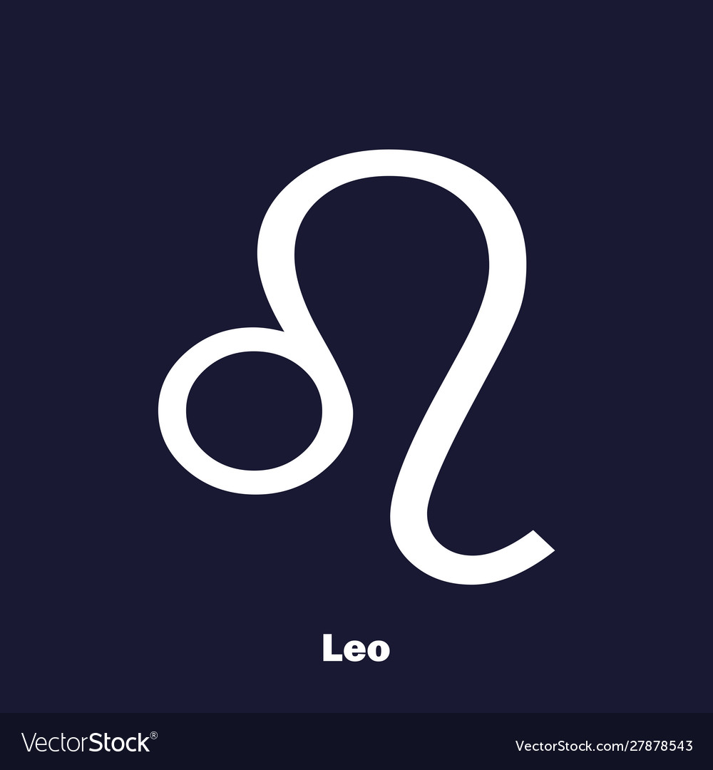 Leo zodiac sign astrological symbol icon on dark Vector Image