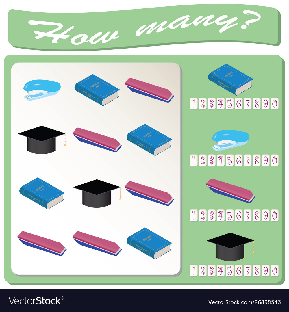 Logical task count and mark number objects vector image Logical task count and mark number objects