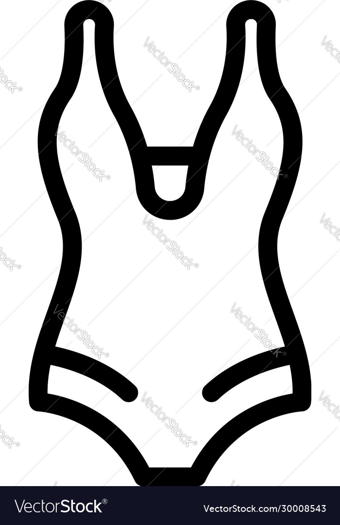 Modern lady swimsuit icon outline style Royalty Free Vector