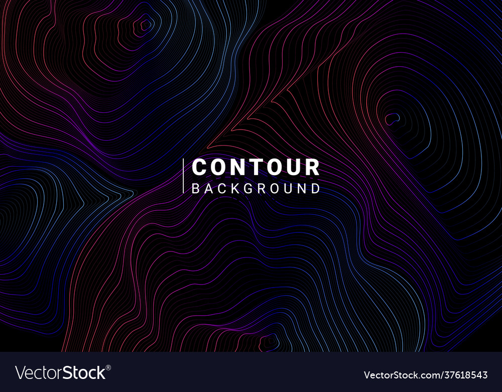 Monochrome abstract contour line