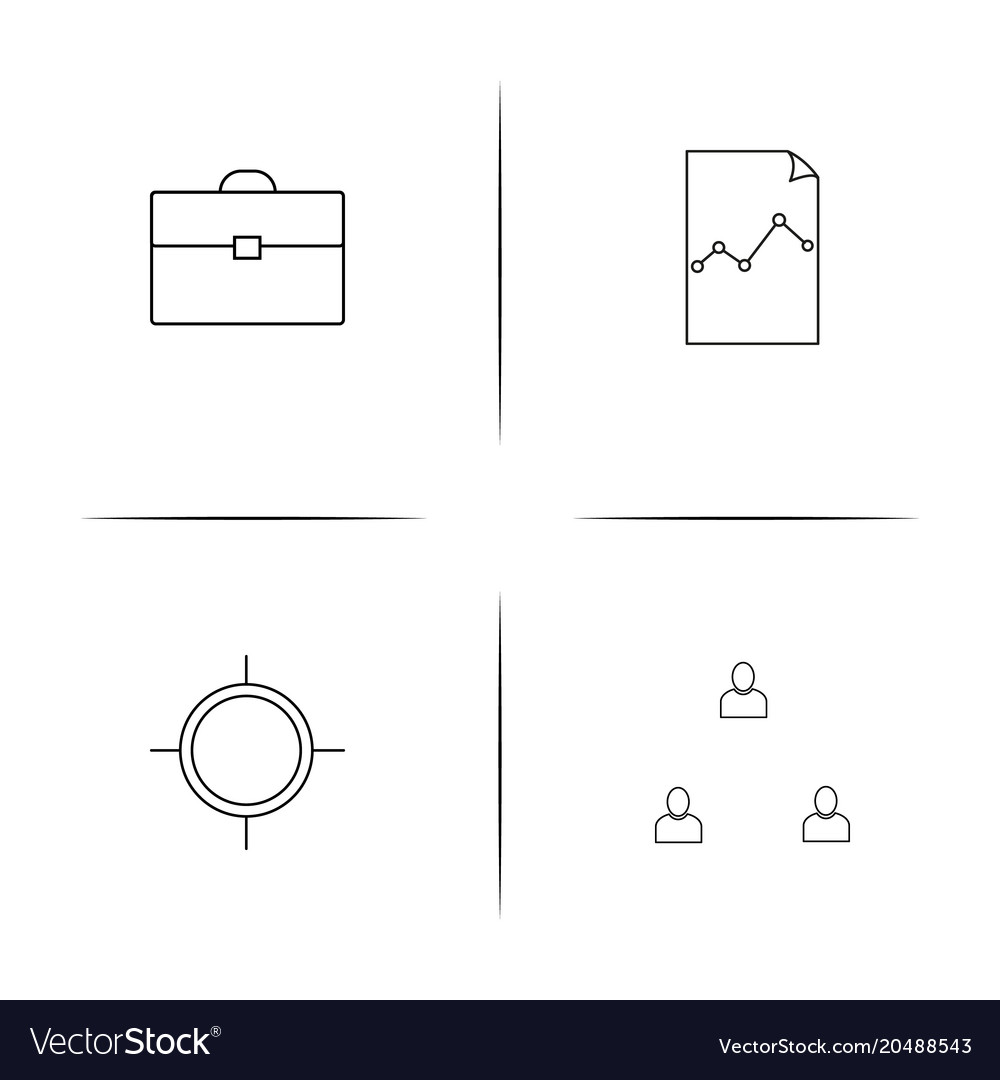 Office simple linear icons set outlined