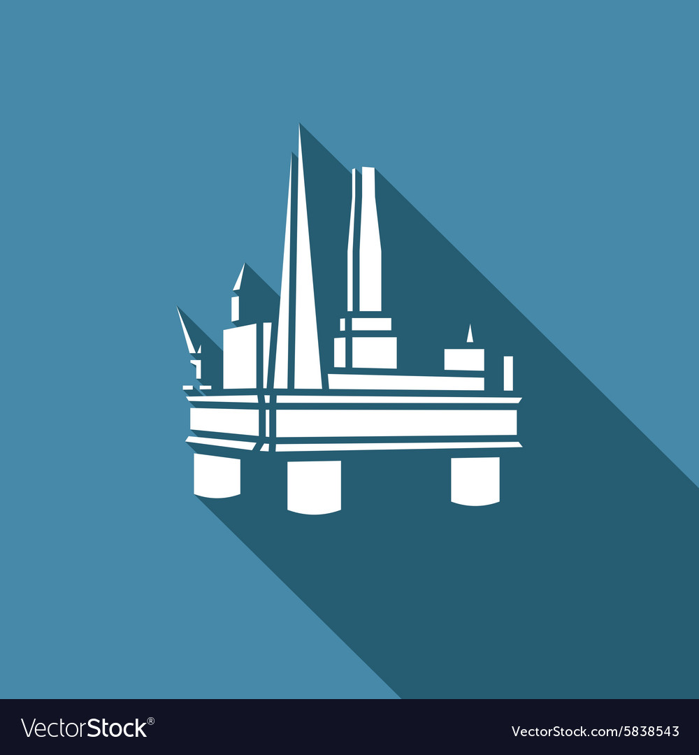 Offshore oil platform icon