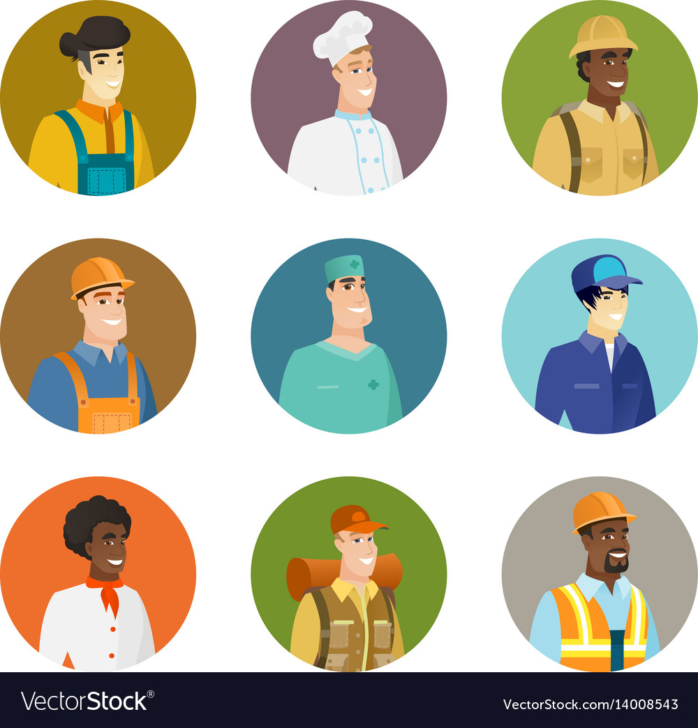 Set of characters different professions