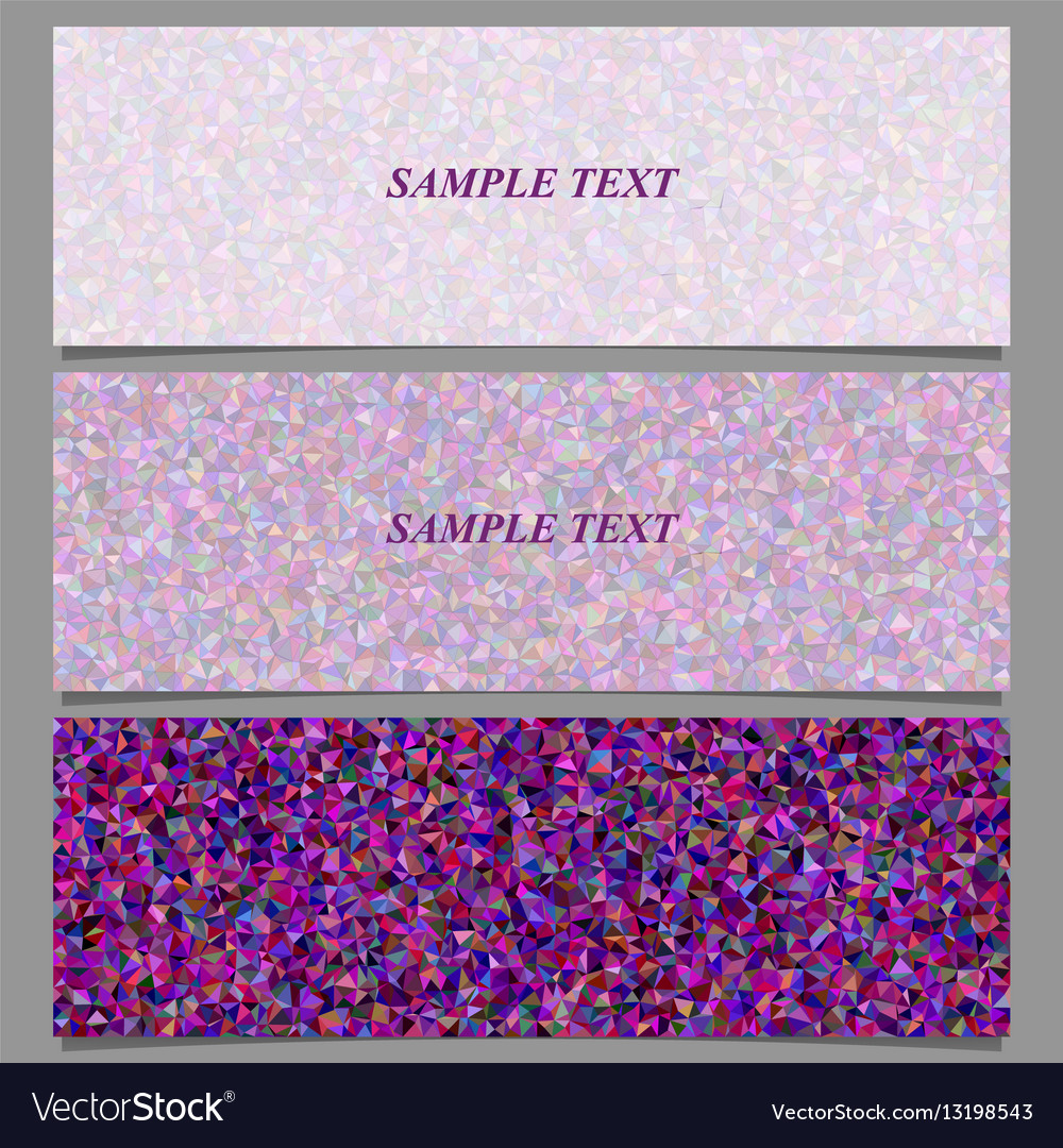 Tiled triangle mosaic banner design set
