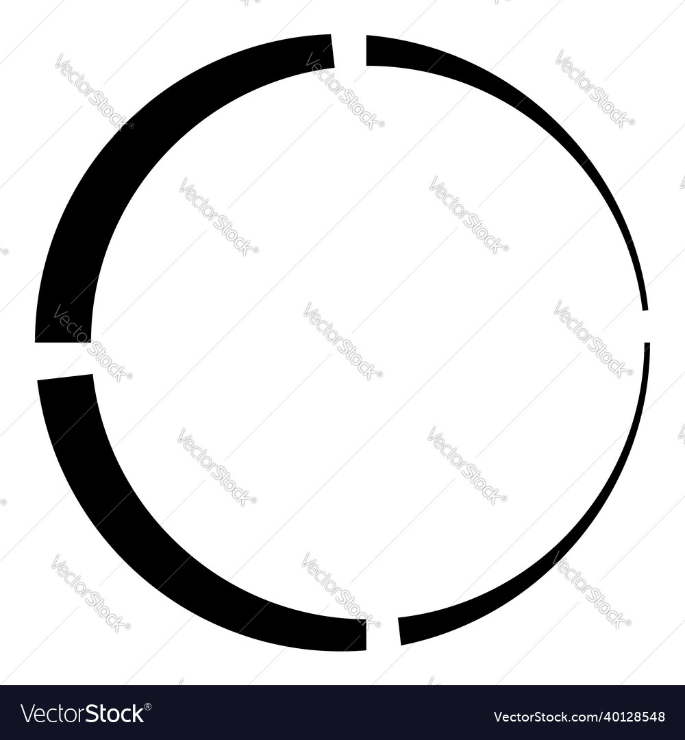 4 Teilschnitt segmentiert Kreis abstrakt gestrichelt vector image 4 Teilschnitt segmentiert Kreis abstrakt gestrichelt