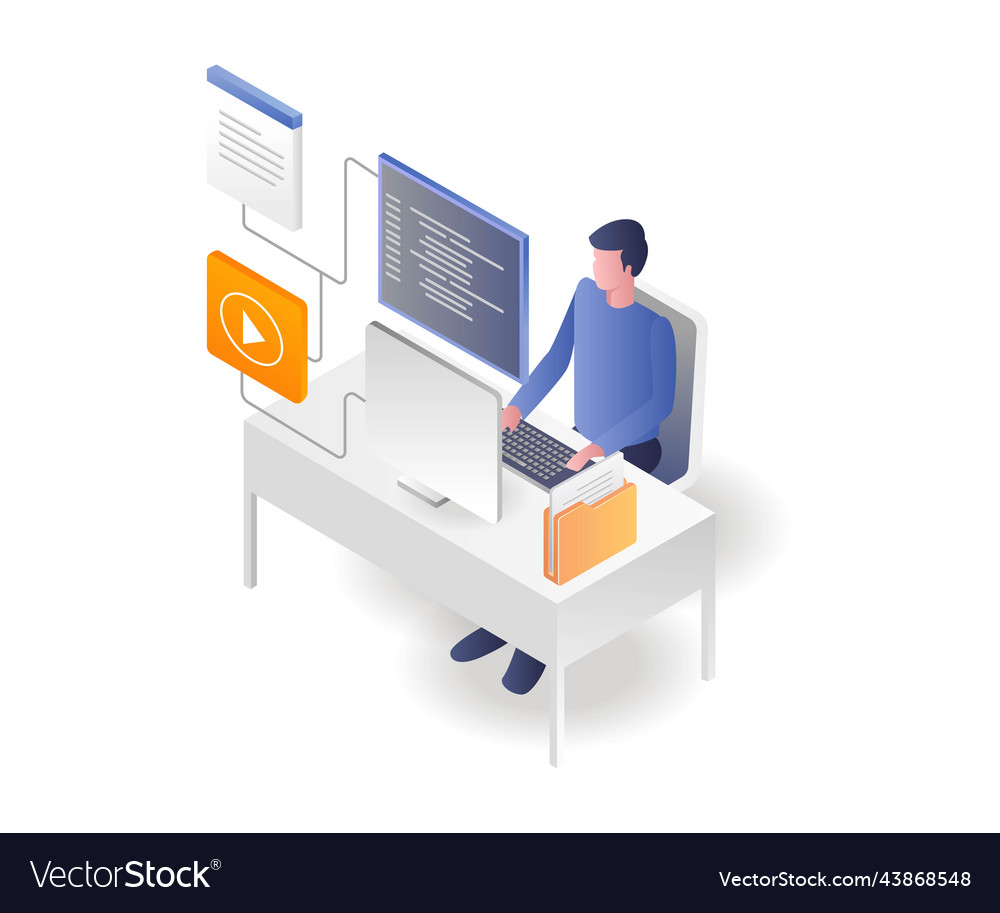 A web application programmer vector image A web application programmer
