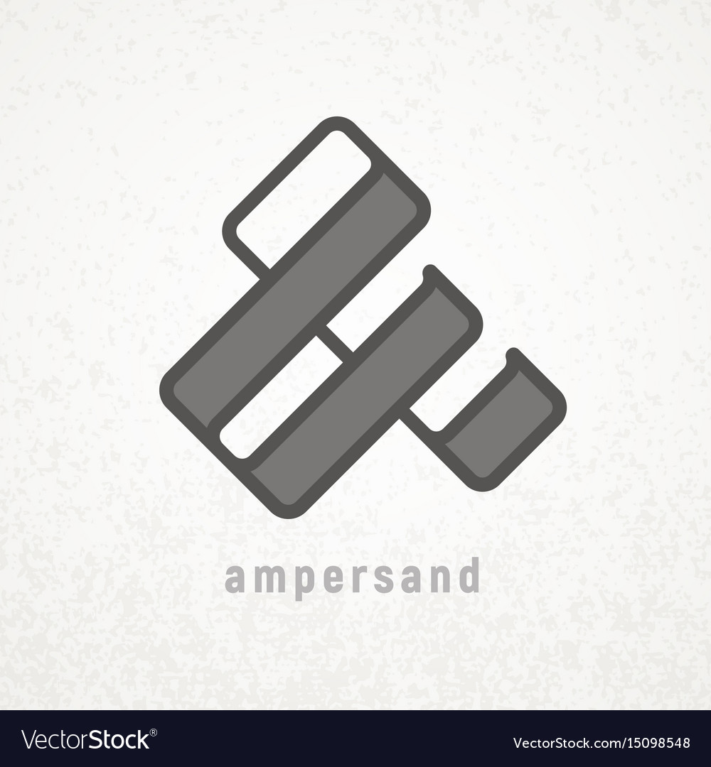 Ampersand elegant symbol on grunge