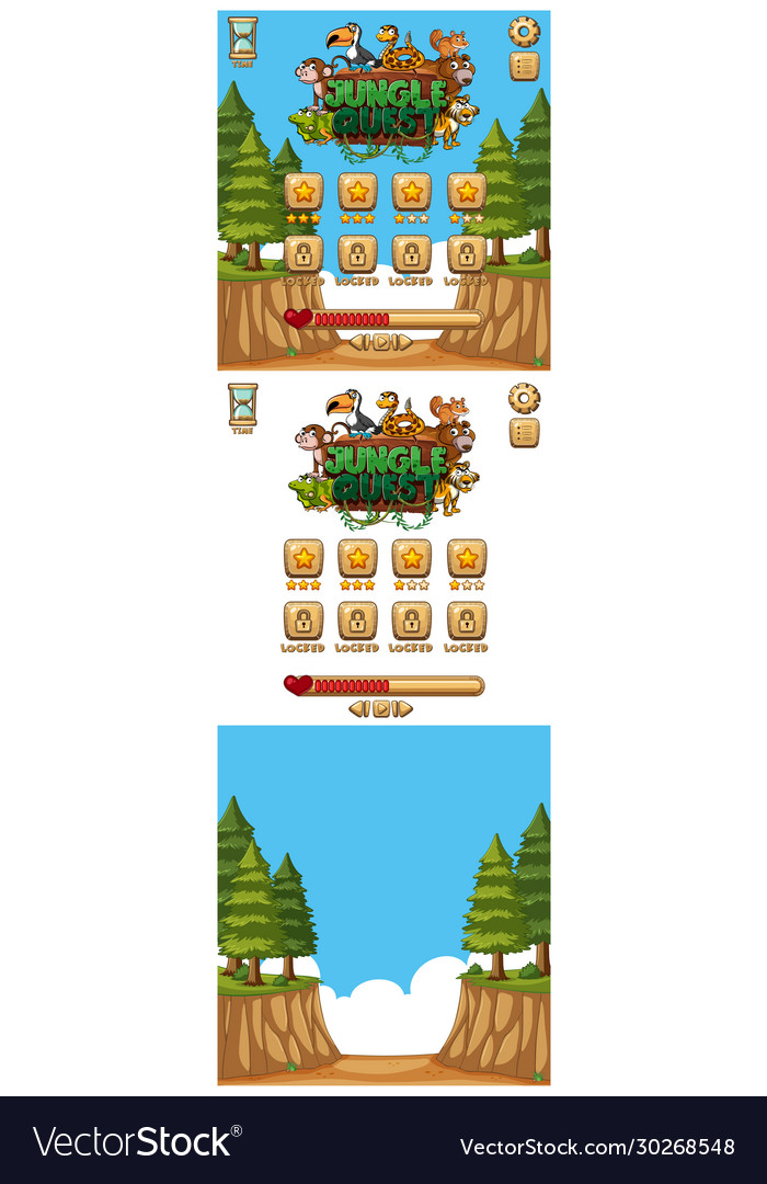 Background design for computer game with animals vector image Background design for computer game with animals