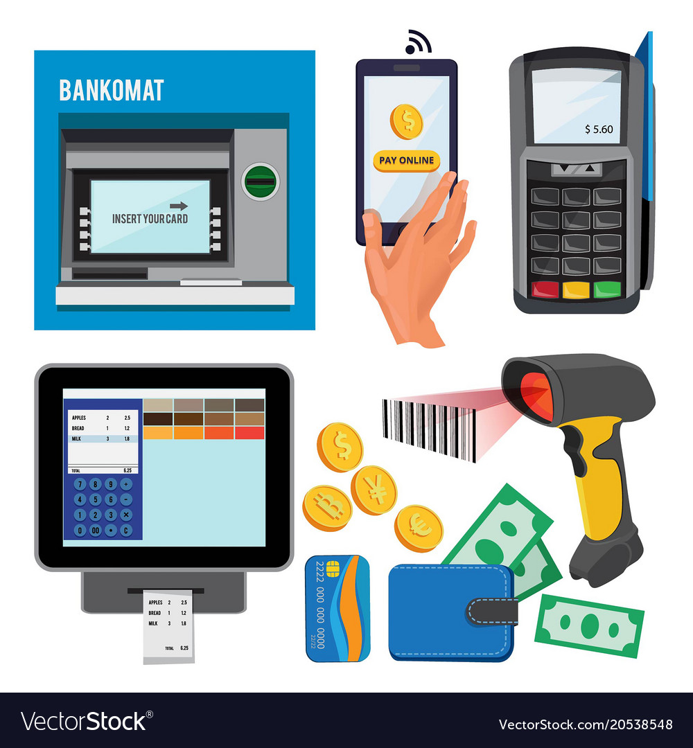 Bankomat and terminal Royalty Free Vector Image