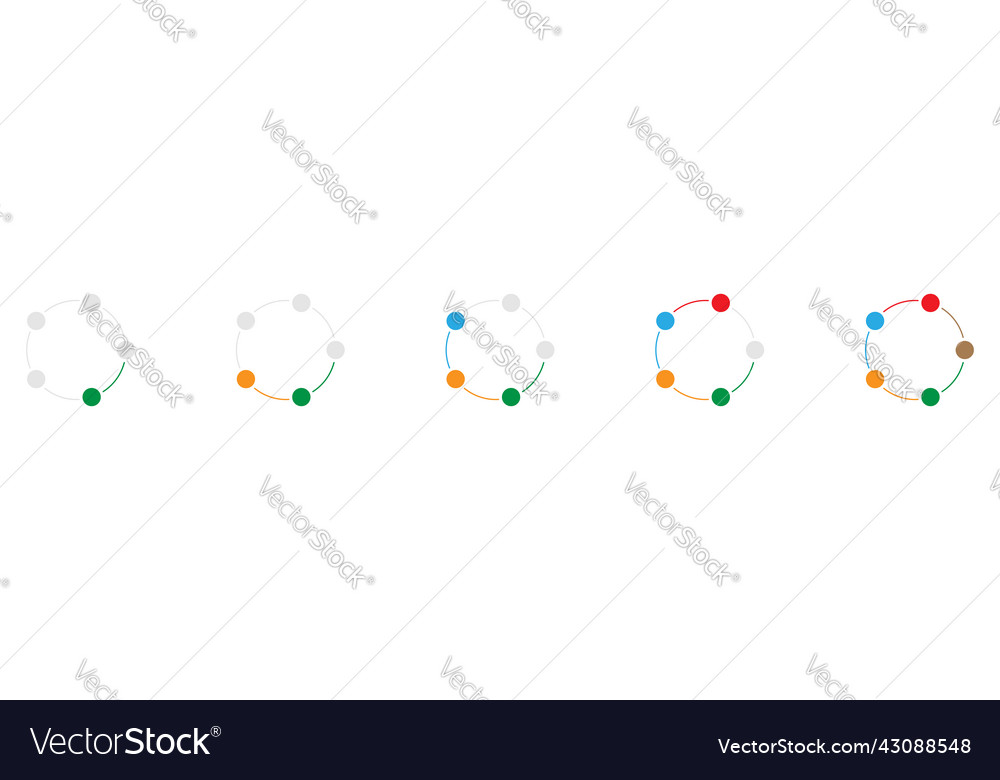 Circular progress step phase indicator element Vector Image Circular progress step phase indicator element