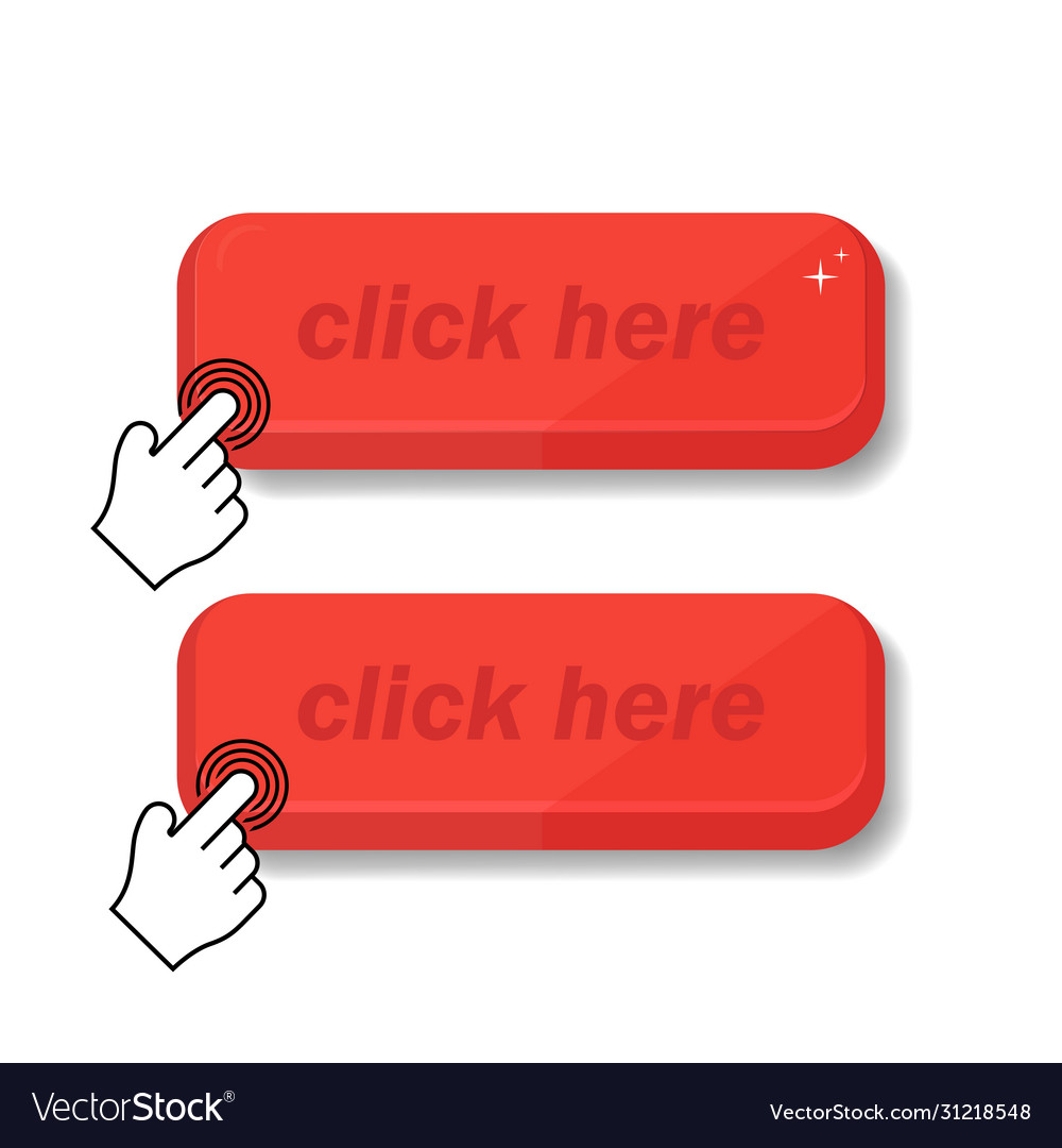 Click icon mouse finger clicks on an object vector image Click icon mouse finger clicks on an object