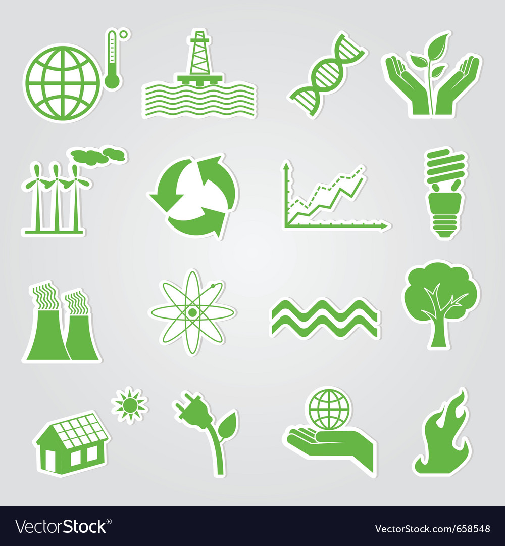 Earth conservation and ecology icon set