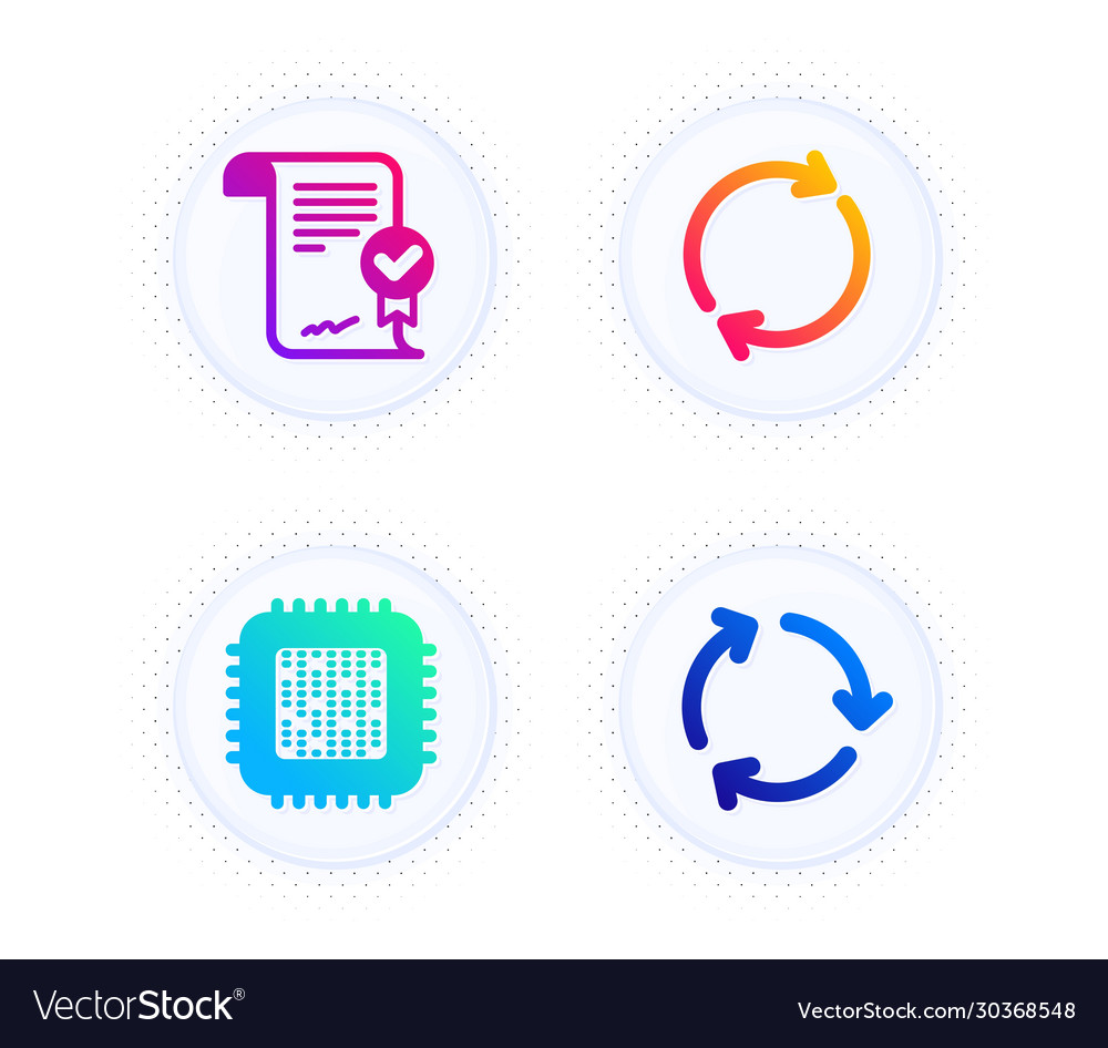 Full rotation cpu processor and approved vector image Full rotation cpu processor and approved