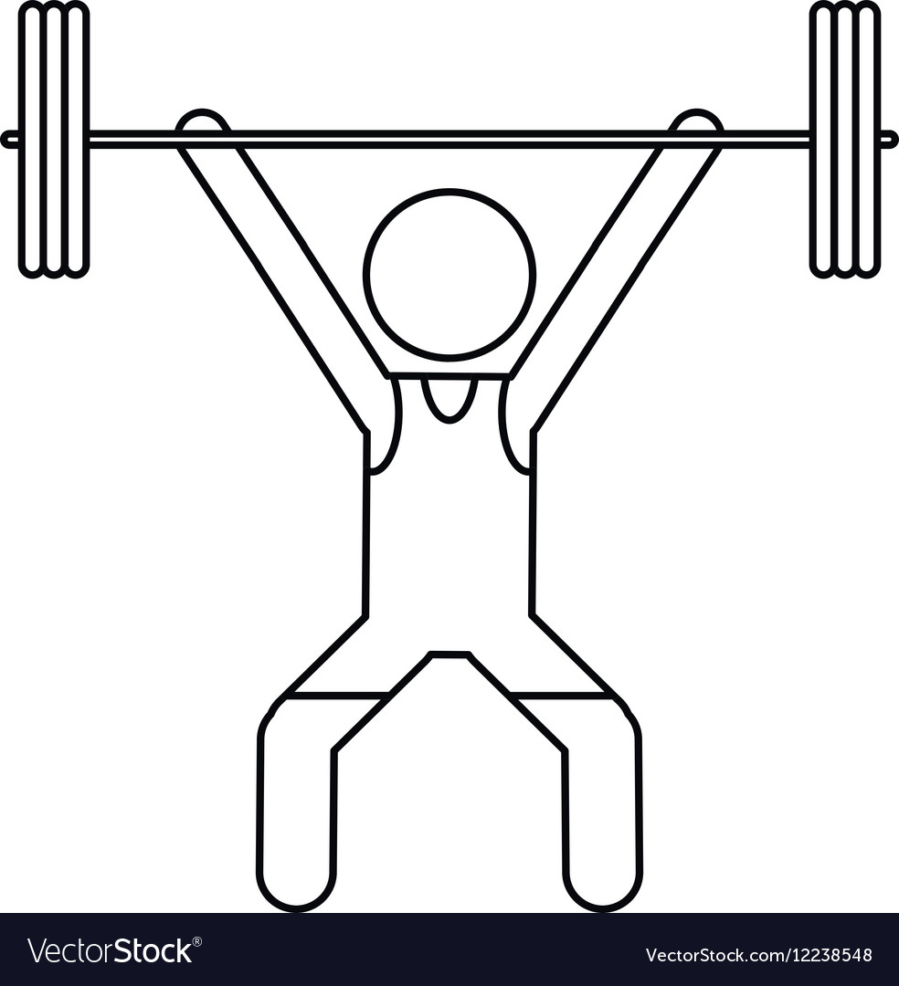 Man weight lifter sport athlete outline