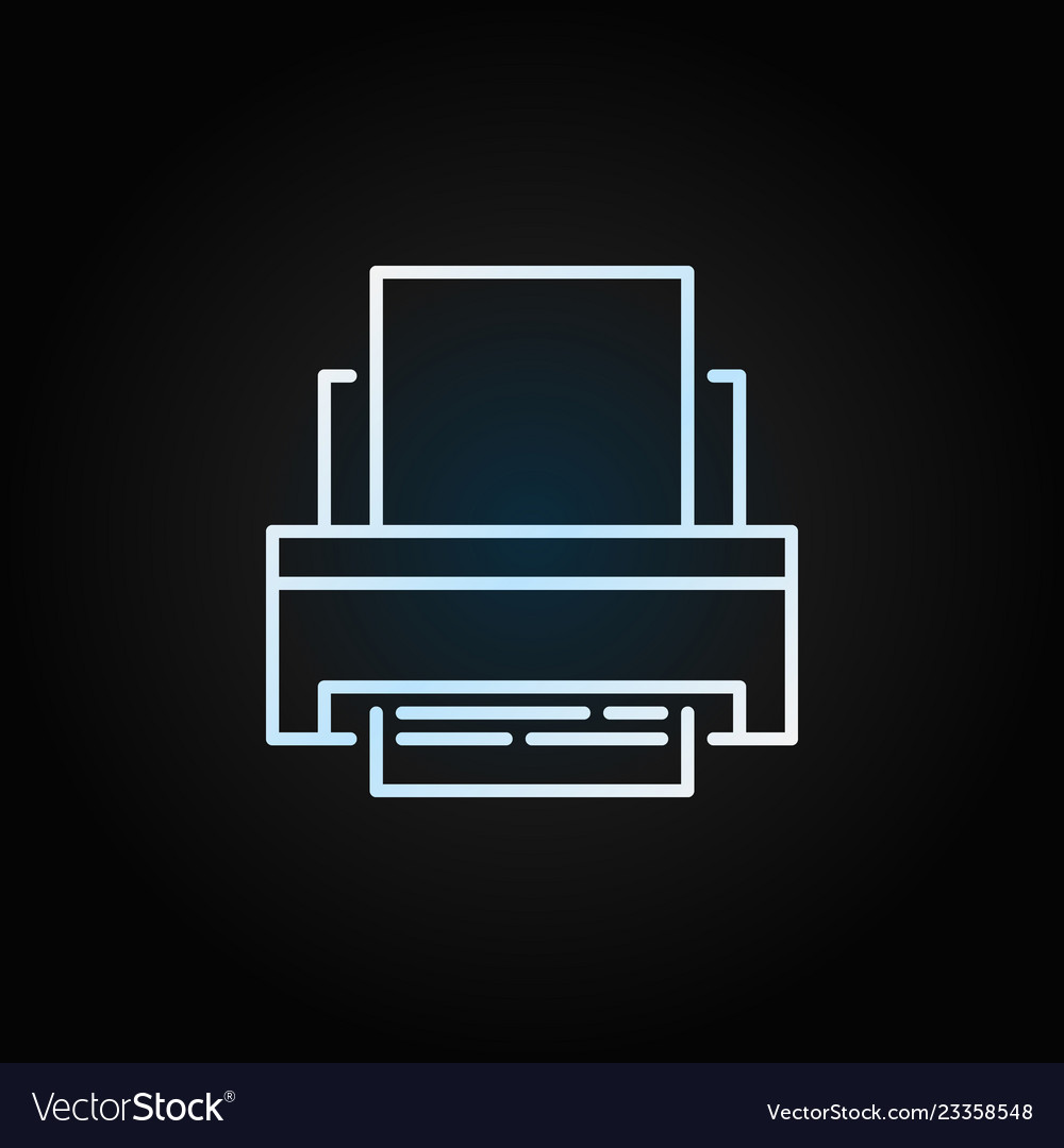 Drucker kreative Umriss-Ikone auf Dunkel