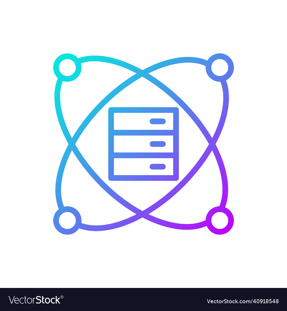 Scientific data mining gradient linear icon vector image Scientific data mining gradient linear icon