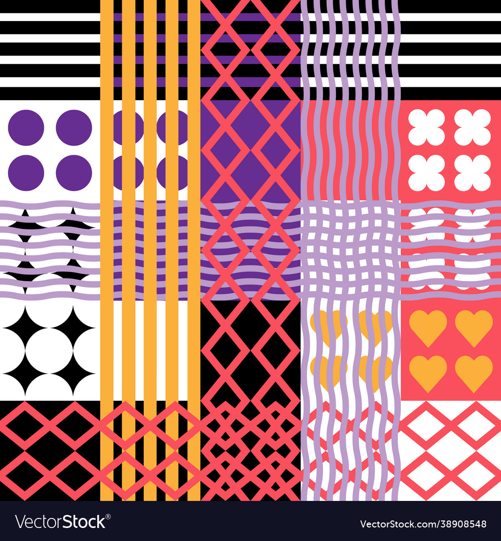 Seamless geometric multi-colored abstract pattern