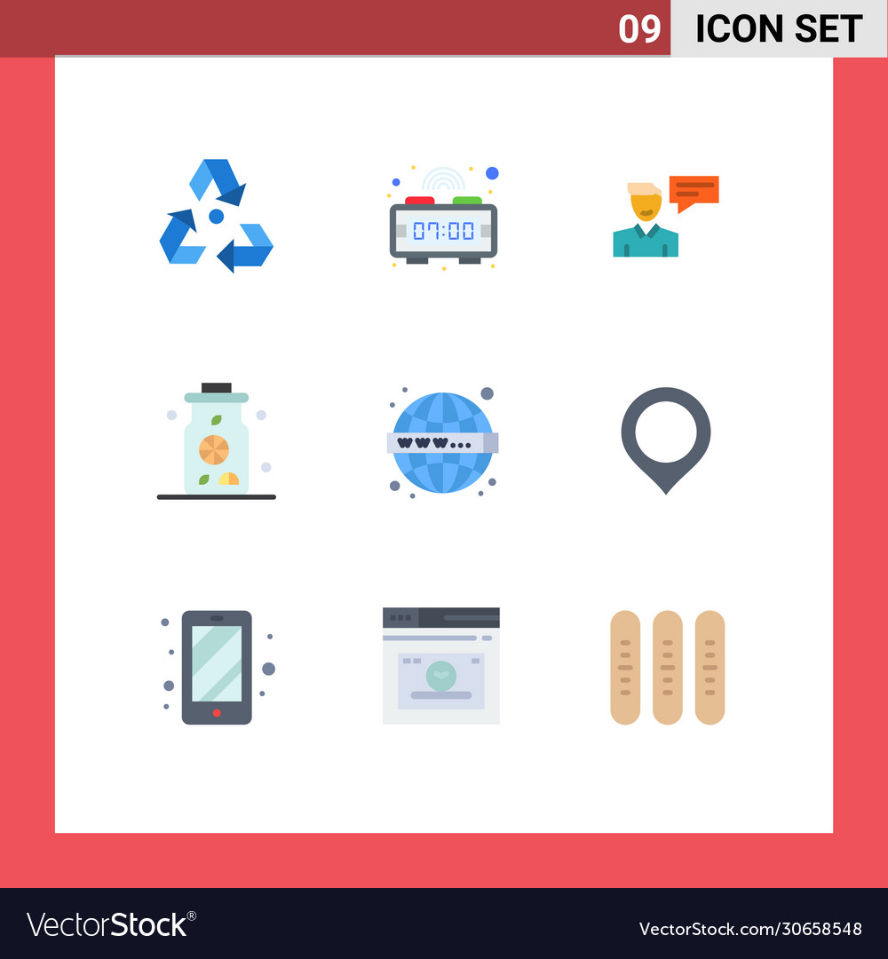 Set 9 modern ui icons symbols signs for web