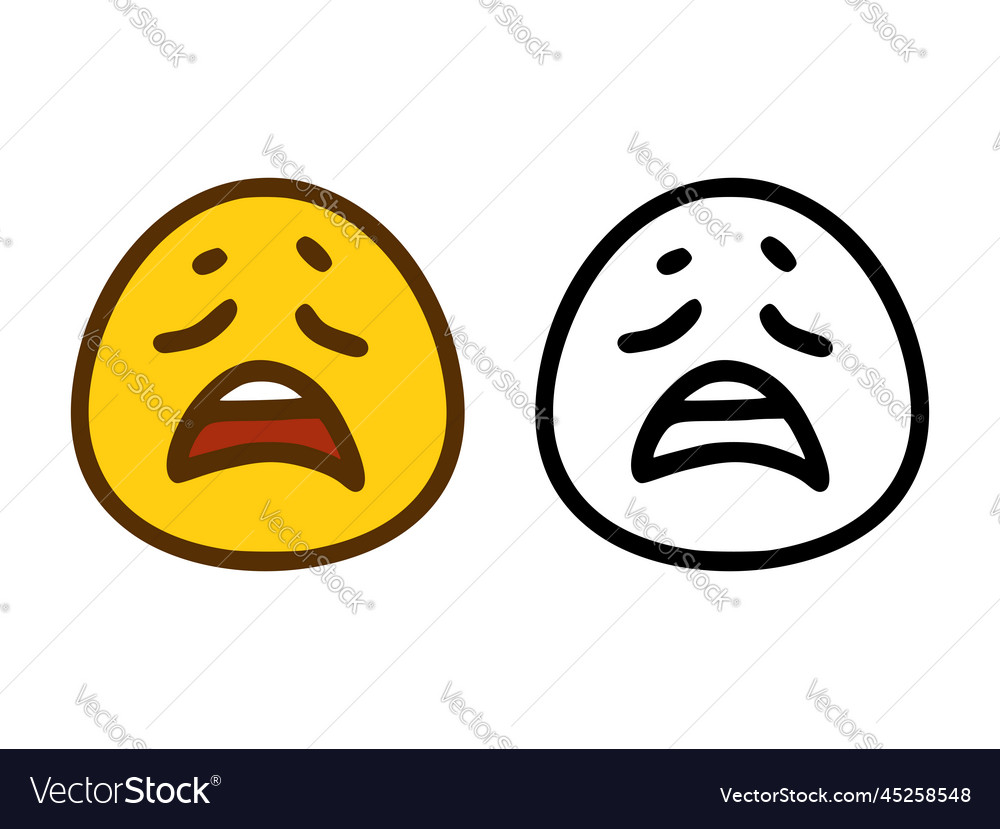 Smiley with an unhappy face in two style isolated