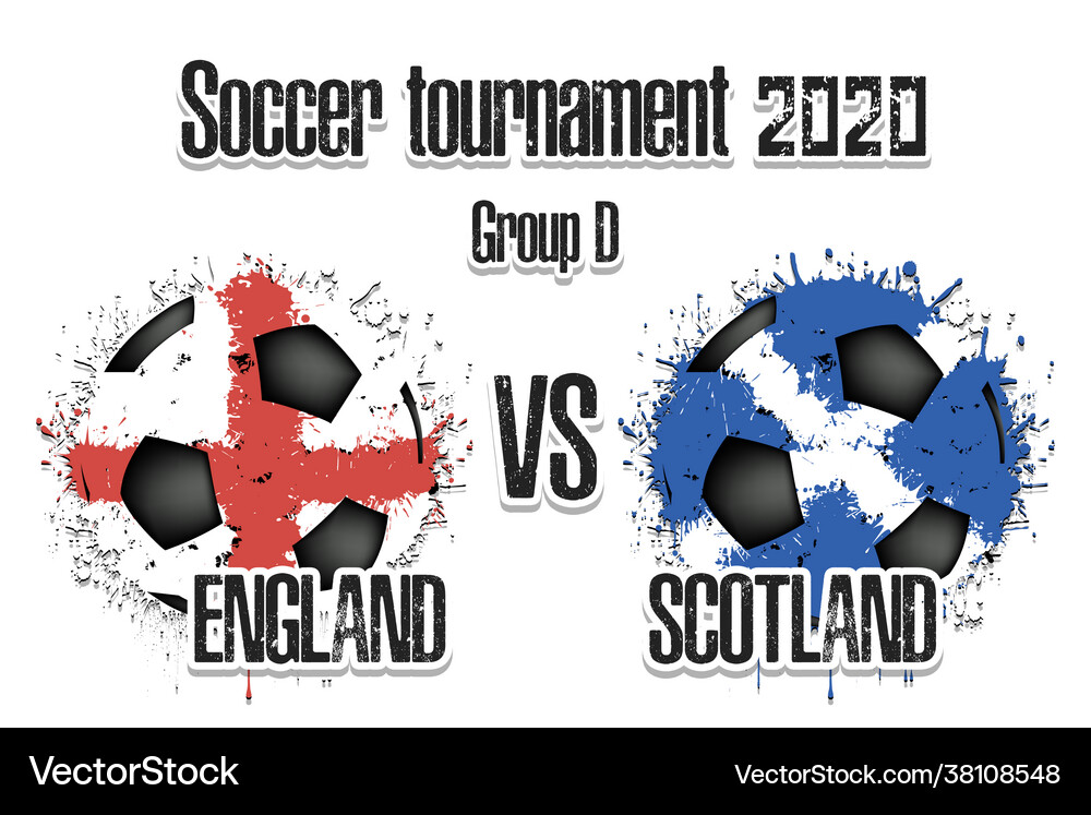 Soccer game england vs scotland Royalty Free Vector Image