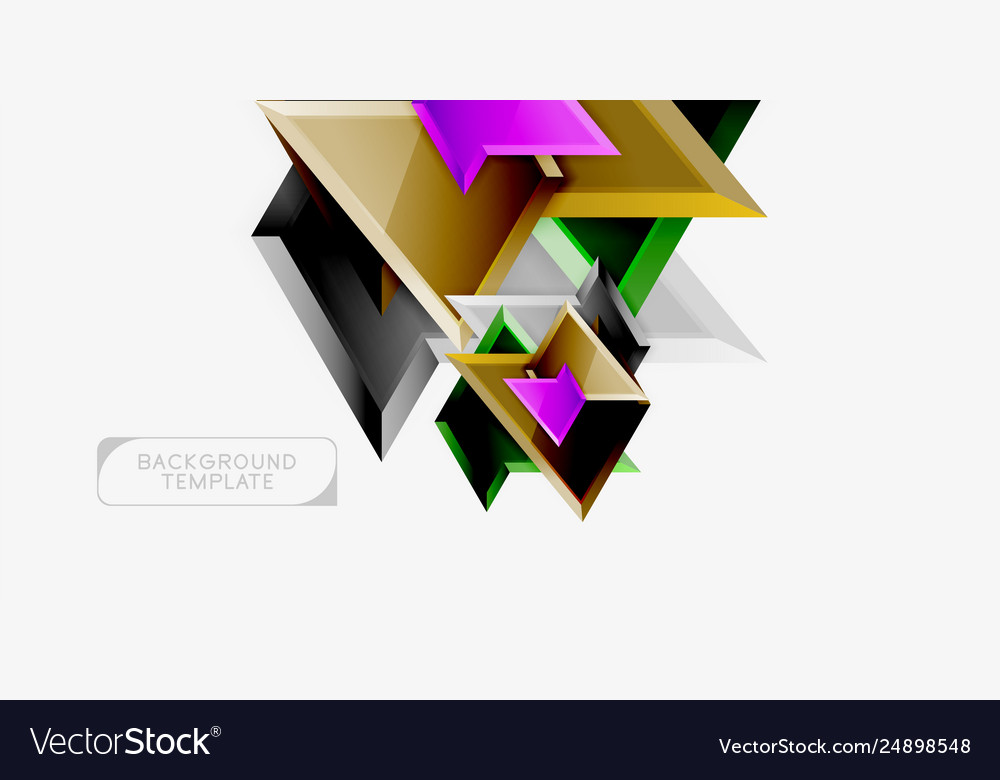 Triangular low poly background design vector image Triangular low poly background design