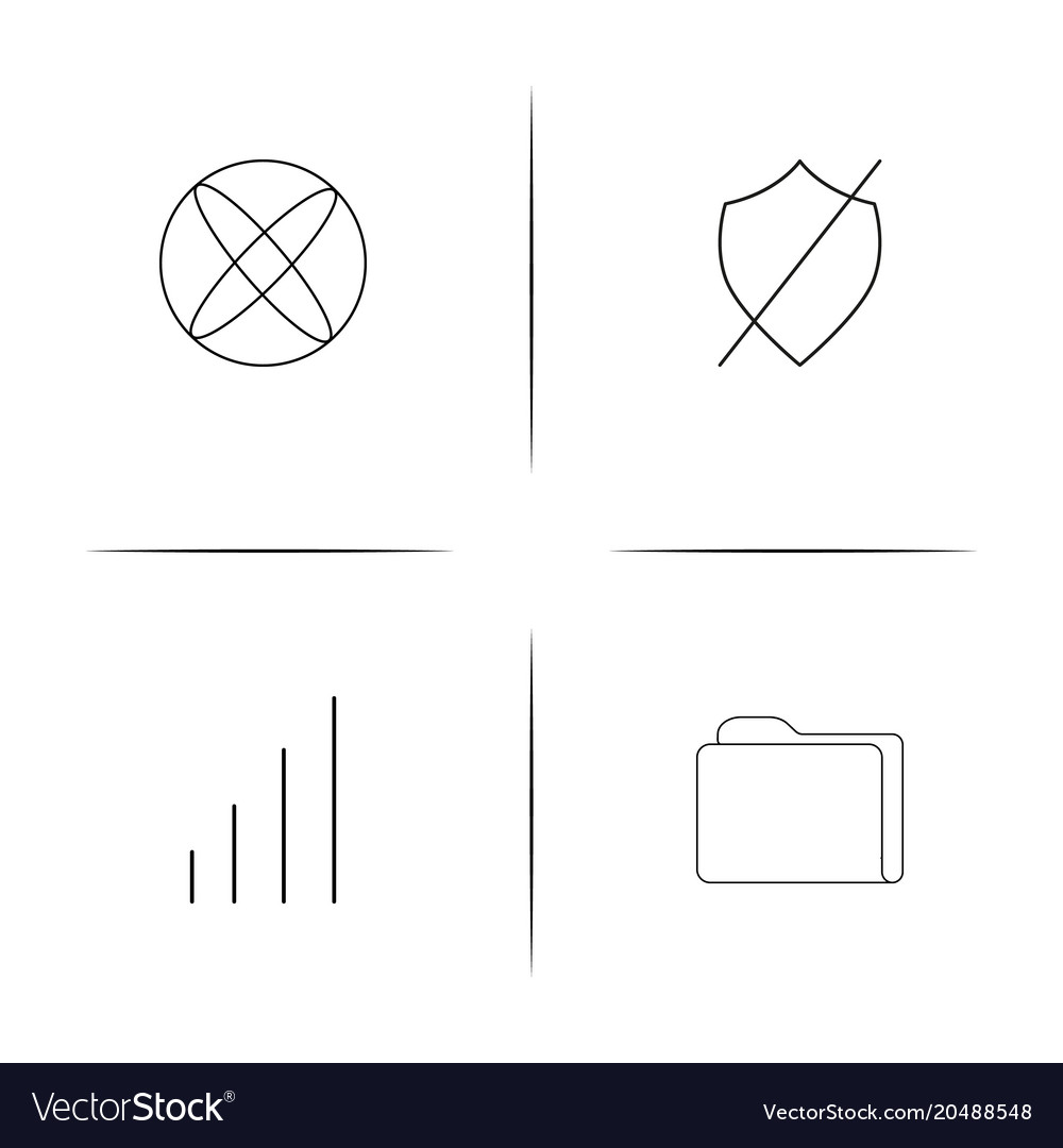 Web and text simple linear icons set outlined