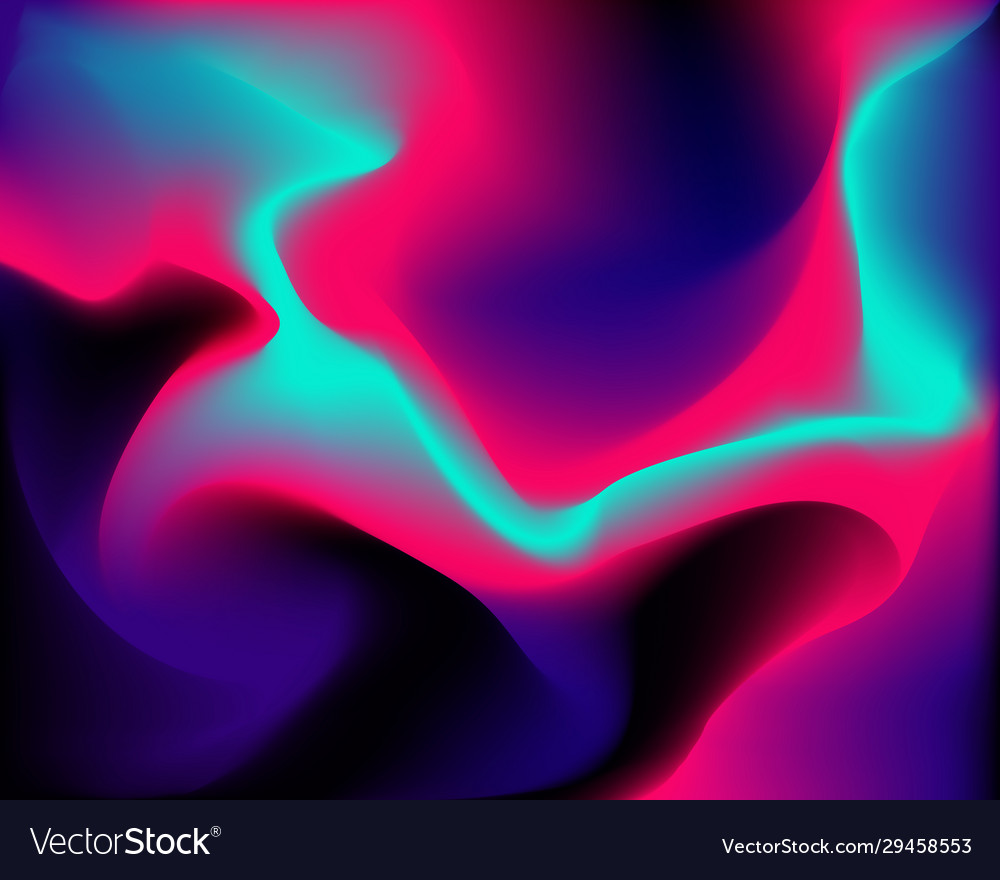 Blurred bright dynamic neon waves digital blend Vector Image