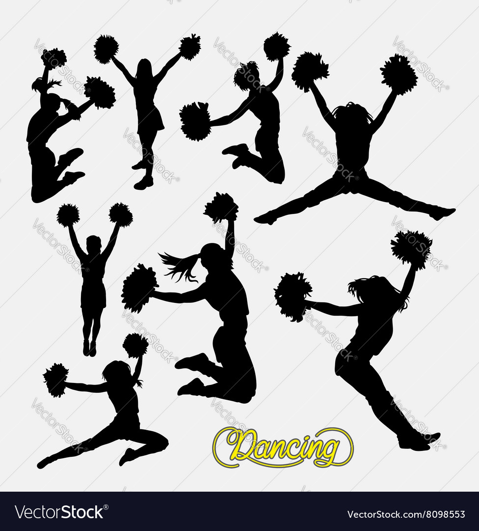 Cheerleader happy girl silhouette